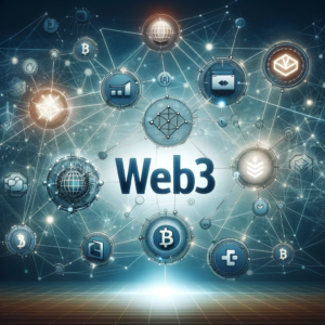 De gegenereerde afbeelding visualiseert het concept van Web3. 