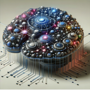 image of an "organizational brain" in a conceptual 3D render.