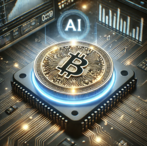 Hier is de foto-realistische afbeelding van een AI-cryptocurrency. 