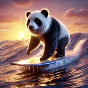 Surfende panda